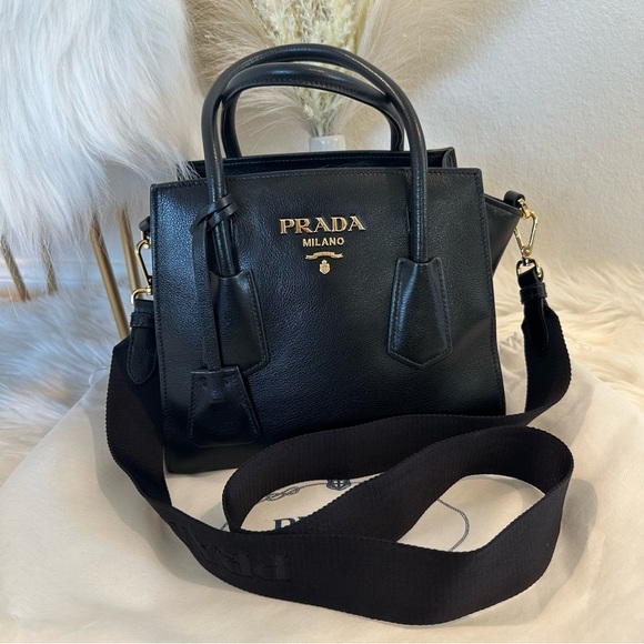 Prada Glacé Cafeskin Handbag / Crossbody Bag - Picture 1 of 9
